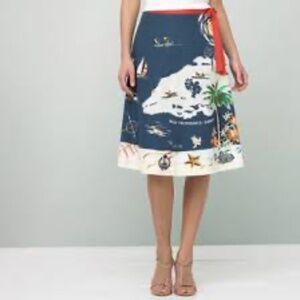 J Crew Skirt, Map of Nassau Bahamas, Size 12